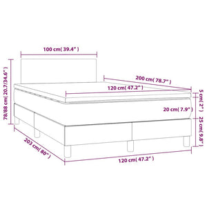 Κρεβάτι Boxspring με Στρώμα Σκούρο Πράσινο 120x200εκ. Βελούδινο