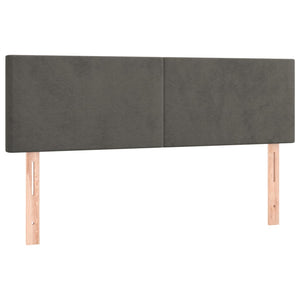 Κρεβάτι Boxspring με Στρώμα Σκούρο Γκρι 140x190 εκ. Βελούδινο - Pakobazaar