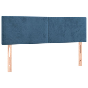 Κρεβάτι Boxspring με Στρώμα Σκούρο Μπλε 140x190 εκ. Βελούδινο - Pakobazaar
