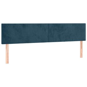 Κρεβάτι Boxspring με Στρώμα Σκούρο Μπλε 160x200 εκ. Βελούδινο - Pakobazaar