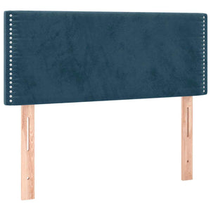Κρεβάτι Boxspring με Στρώμα Σκούρο Μπλε 90x200 εκ. Βελούδινο - Pakobazaar