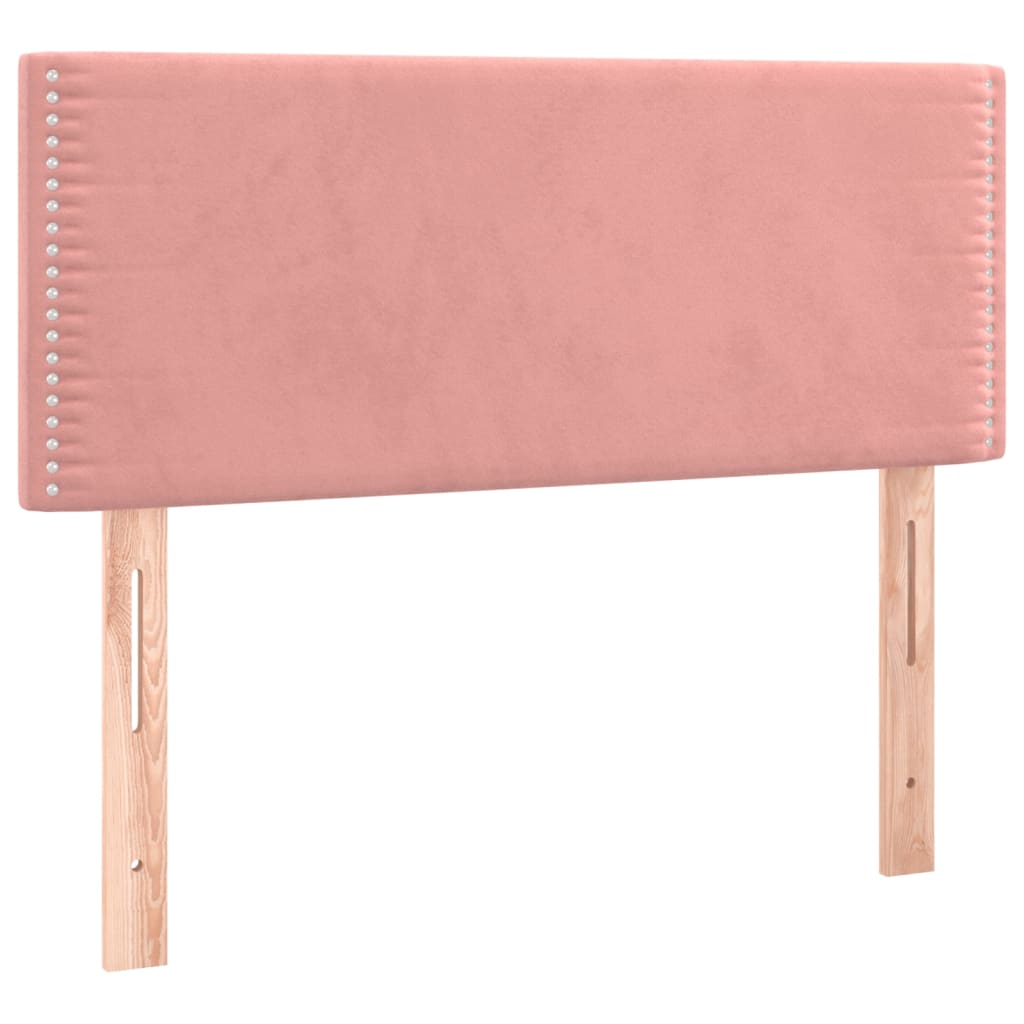 Κρεβάτι Boxspring με Στρώμα Ροζ 90x200 εκ. Βελούδινο