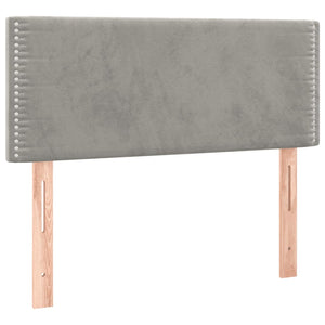 Κρεβάτι Boxspring με Στρώμα Ανοιχτό Γκρι 100x200 εκ. Βελούδινο - Pakobazaar