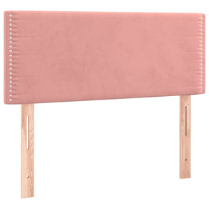 Κρεβάτι Boxspring με Στρώμα Ροζ 100x200 εκ. Βελούδινο