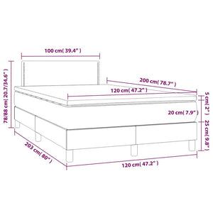 Κρεβάτι Boxspring με Στρώμα Σκούρο Πράσινο 120x200εκ. Βελούδινο