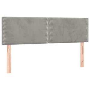 Κρεβάτι Boxspring με Στρώμα Ανοιχτό Γκρι 140x190 εκ. Βελούδινο