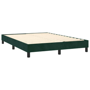 Κρεβάτι Boxspring με Στρώμα Σκούρο Πράσινο 140x190εκ. Βελούδινο