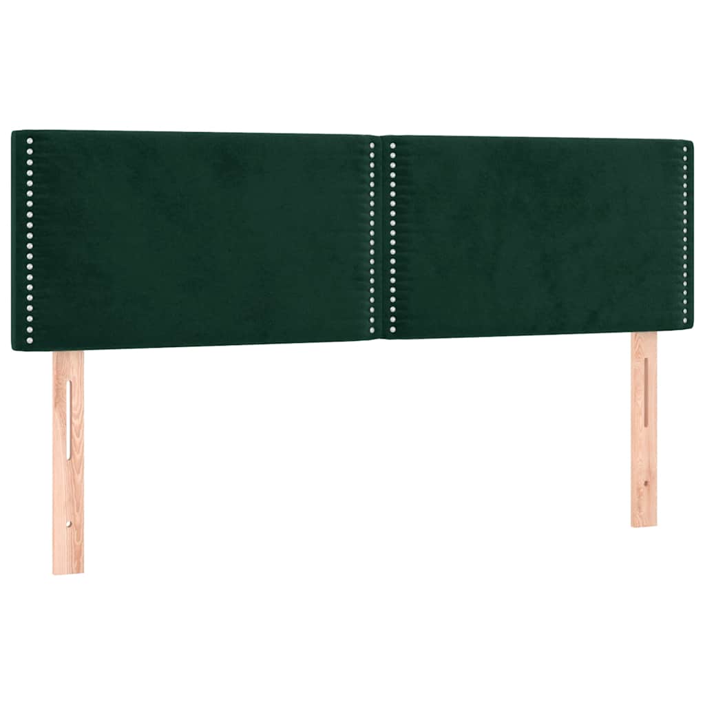 Κρεβάτι Boxspring με Στρώμα Σκούρο Πράσινο 140x190εκ. Βελούδινο