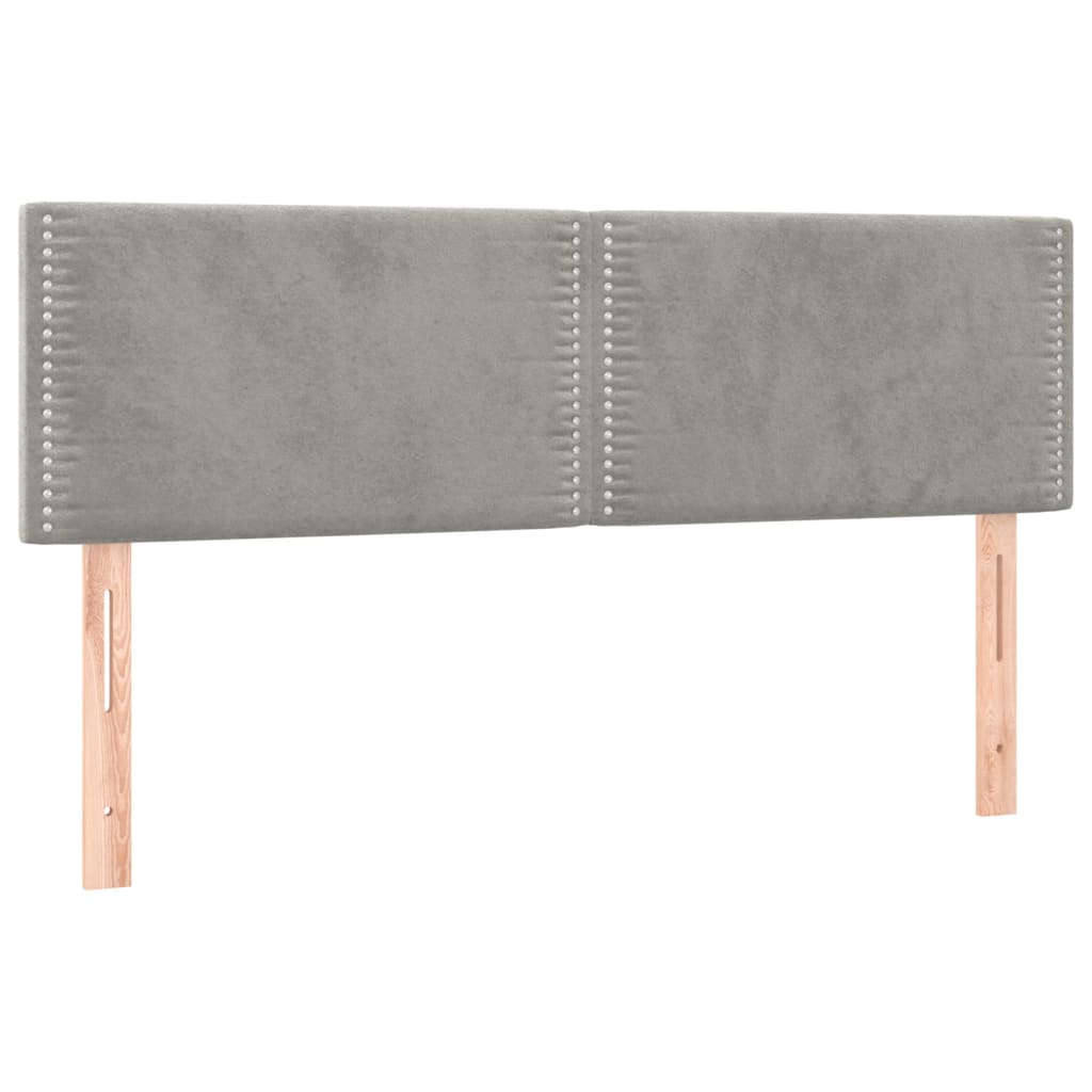 Κρεβάτι Boxspring με Στρώμα Ανοιχτό Γκρι 140x200 εκ. Βελούδινο