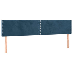 Κρεβάτι Boxspring με Στρώμα Σκούρο Μπλε 160x200 εκ. Βελούδινο