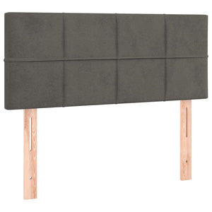 Κρεβάτι Boxspring με Στρώμα Σκούρο Γκρι 100x200 εκ. Βελούδινο
