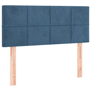 Κρεβάτι Boxspring με Στρώμα Σκούρο Μπλε 120x200 εκ. Βελούδινο