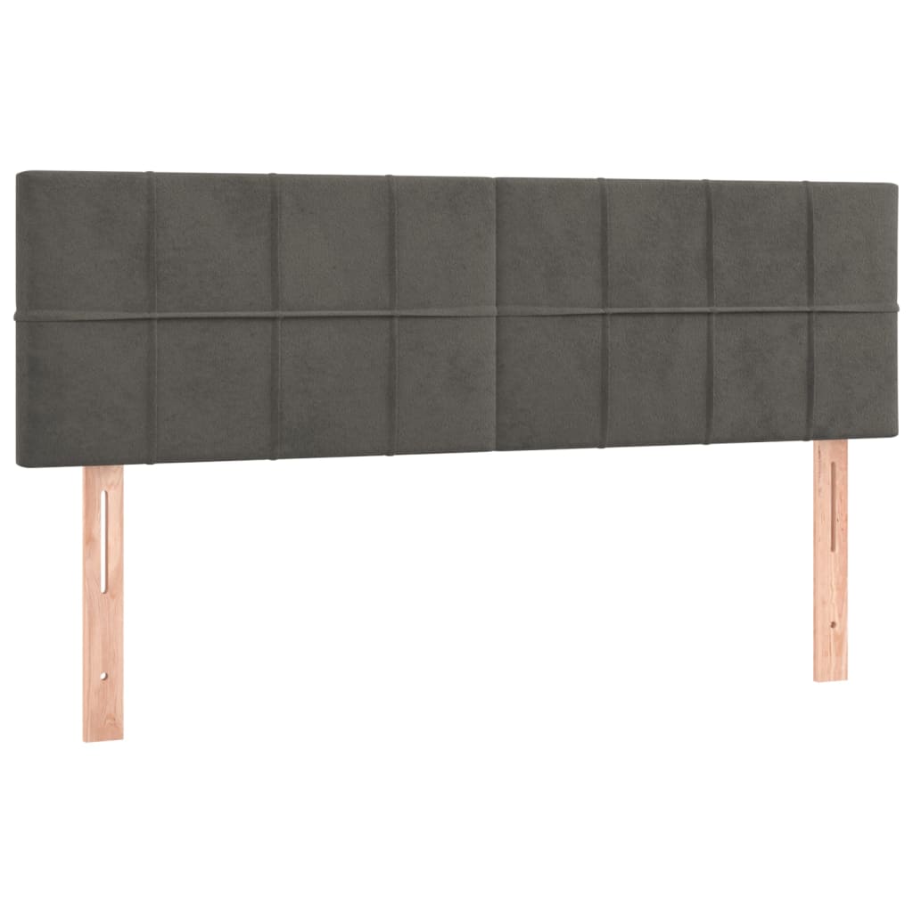 Κρεβάτι Boxspring με Στρώμα Σκούρο Γκρι 140x190 εκ. Βελούδινο