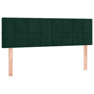 Κρεβάτι Boxspring με Στρώμα Σκούρο Πράσινο 140x190εκ. Βελούδινο