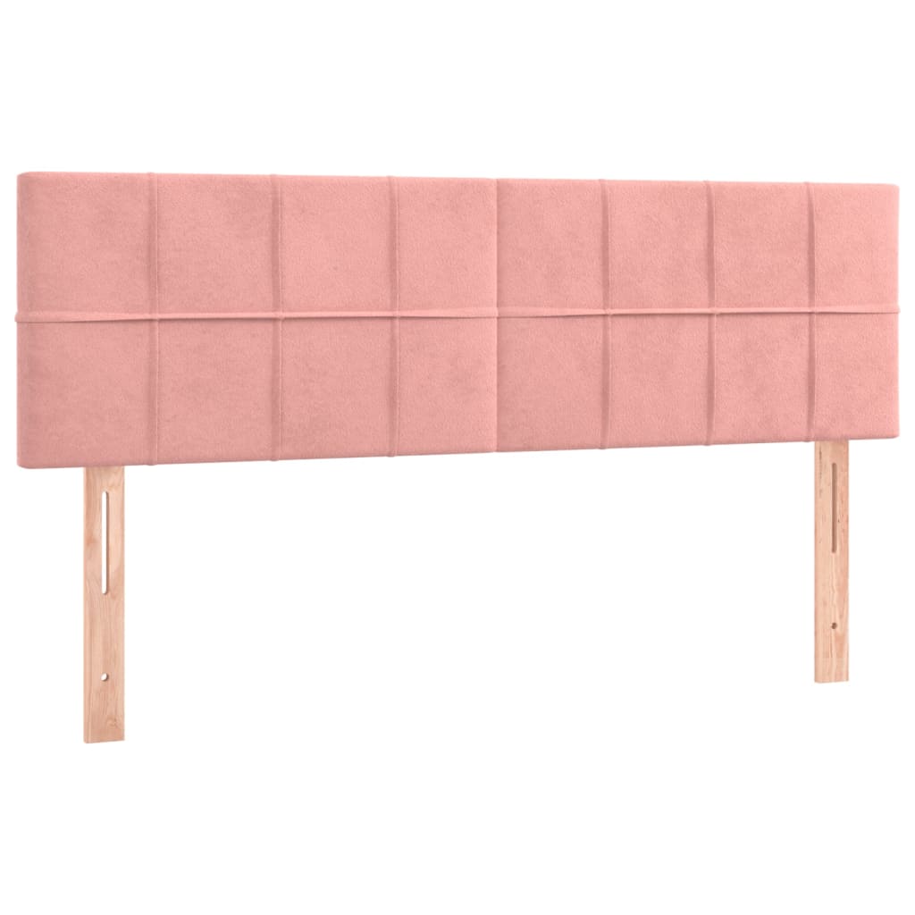 Κρεβάτι Boxspring με Στρώμα Ροζ 140x200 εκ. Βελούδινο - Pakobazaar