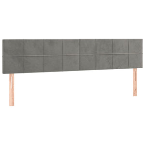 Κρεβάτι Boxspring με Στρώμα Ανοιχτό Γκρι 160x200 εκ. Βελούδινο