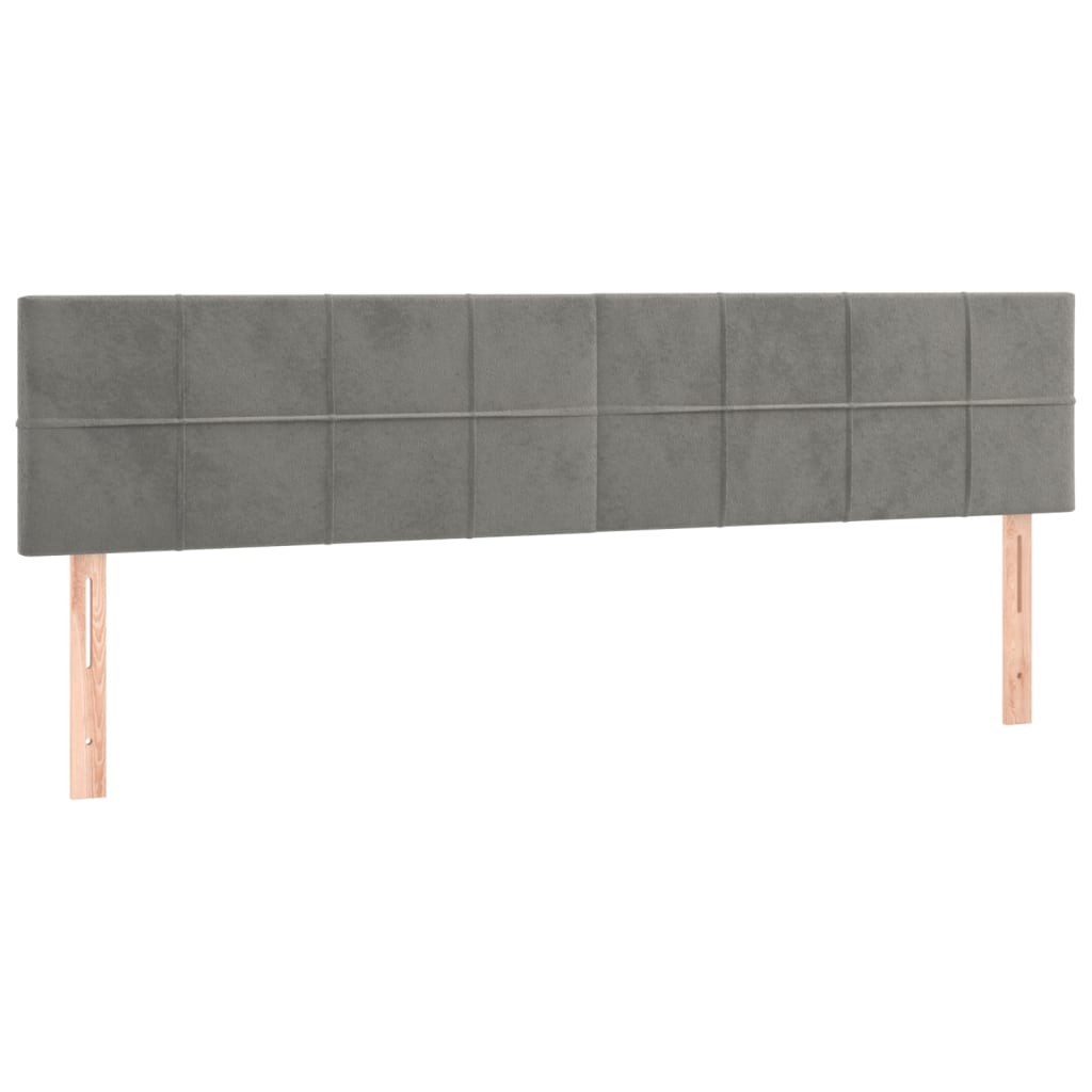 Κρεβάτι Boxspring με Στρώμα Ανοιχτό Γκρι 180x200 εκ. Βελούδινο