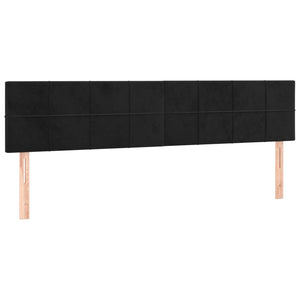 Κρεβάτι Boxspring με Στρώμα Μαύρο 180x200 εκ. Βελούδινο