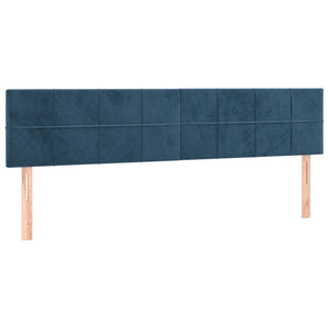 Κρεβάτι Boxspring με Στρώμα Σκούρο Μπλε 180x200 εκ. Βελούδινο