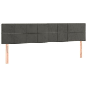 Κρεβάτι Boxspring με Στρώμα Σκούρο Γκρι 200x200 εκ. Βελούδινο