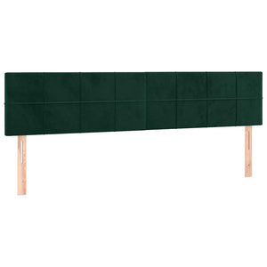 Κρεβάτι Boxspring με Στρώμα Σκούρο Πράσινο 200x200εκ. Βελούδινο