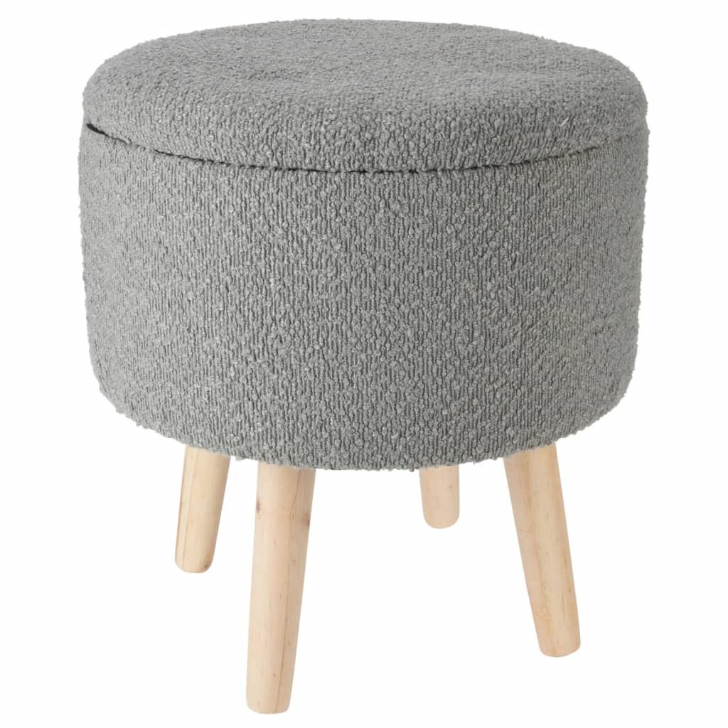 Home&Styling Σκαμπό με Αποθηκευτικό Χώρο Ø35x40 εκ. Ανοιχτό Γκρι