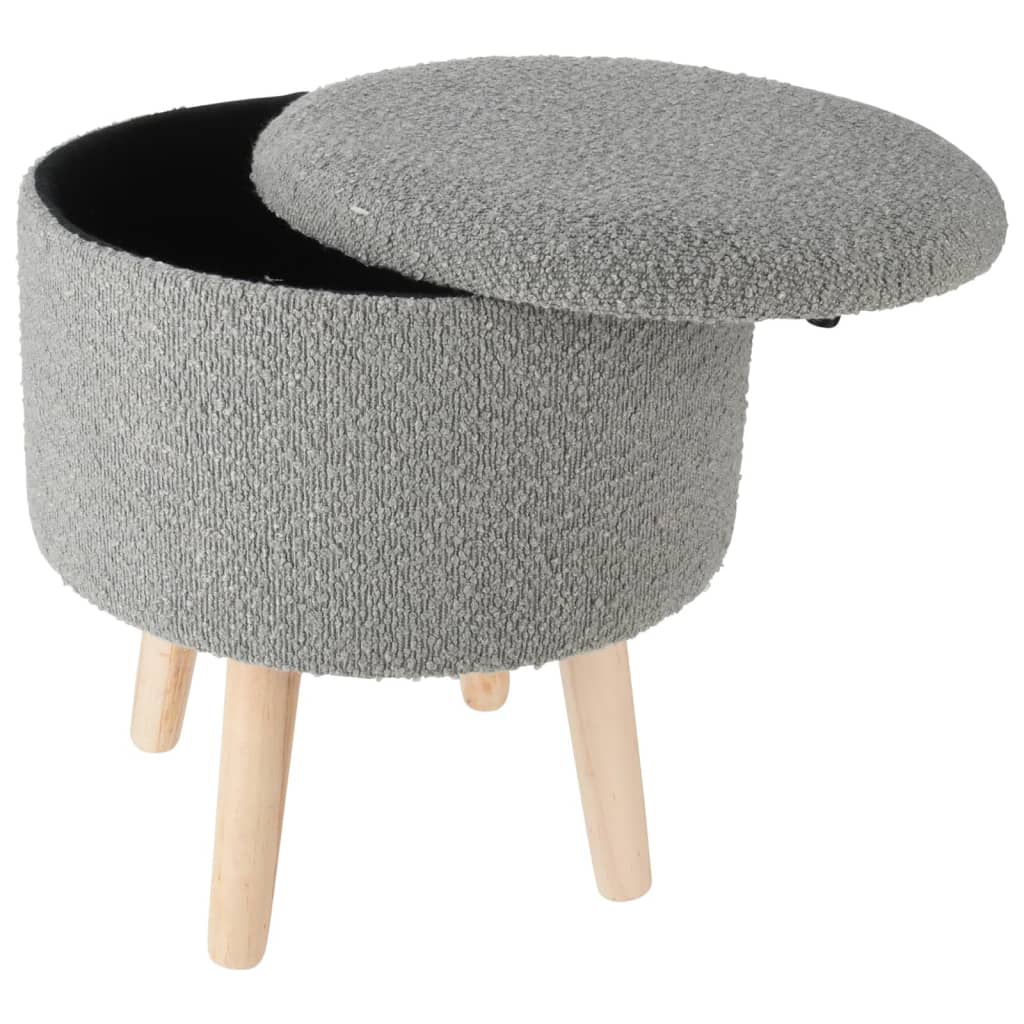Home&Styling Σκαμπό με Αποθηκευτικό Χώρο Ø35x40 εκ. Ανοιχτό Γκρι