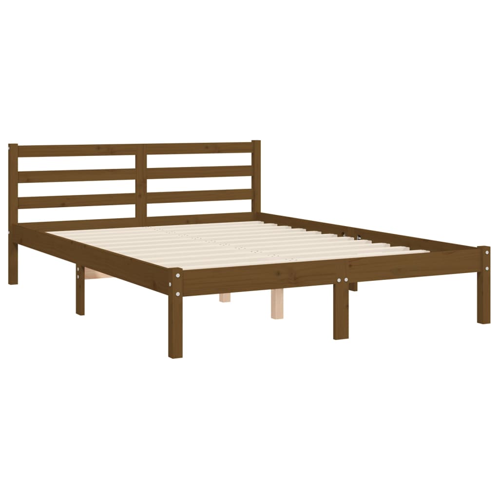 Πλαίσιο Κρεβατιού με Κεφαλάρι Μελί 140x200 εκ. Μασίφ Ξύλο