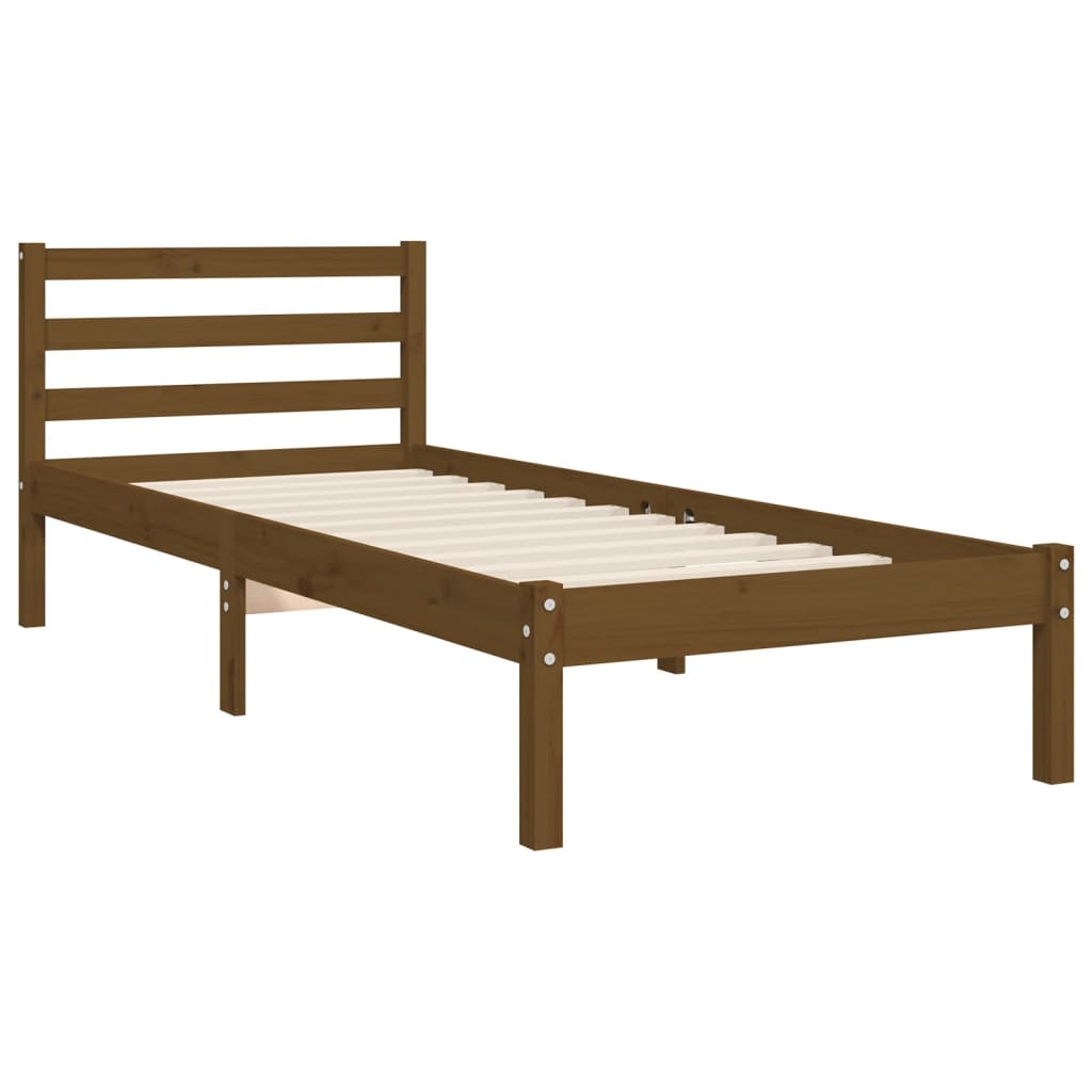 Πλαίσιο Κρεβατιού με Κεφαλάρι Μελί Μασίφ Ξύλο Small Single - Pakobazaar