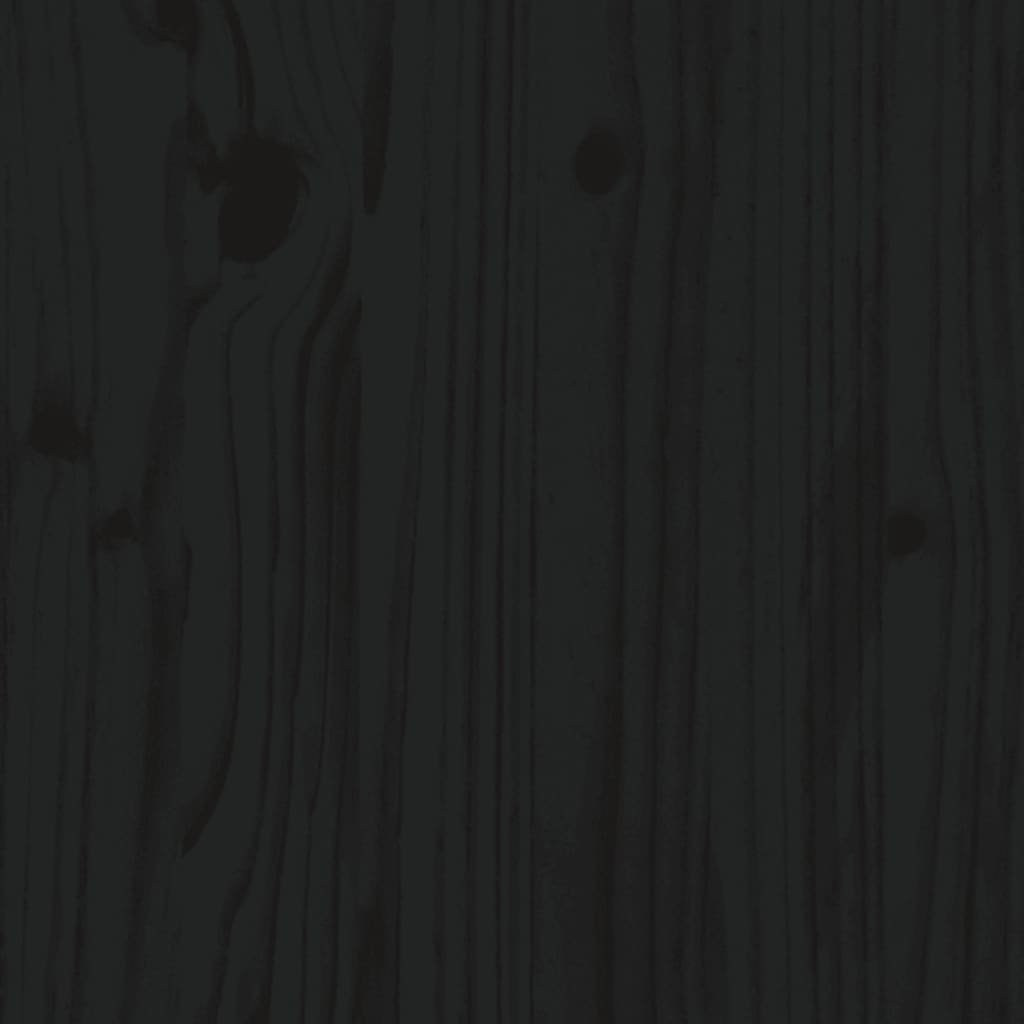Πλαίσιο Κρεβατιού με Κεφαλάρι Μαύρο Μασίφ Ξύλο King Size