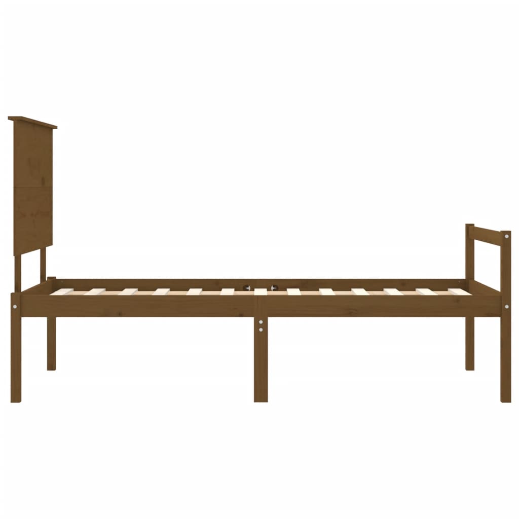 Κρεβάτι Ηλικιωμένου με Κεφαλάρι 100 x 200 εκ. Μελί Μασίφ Ξύλο