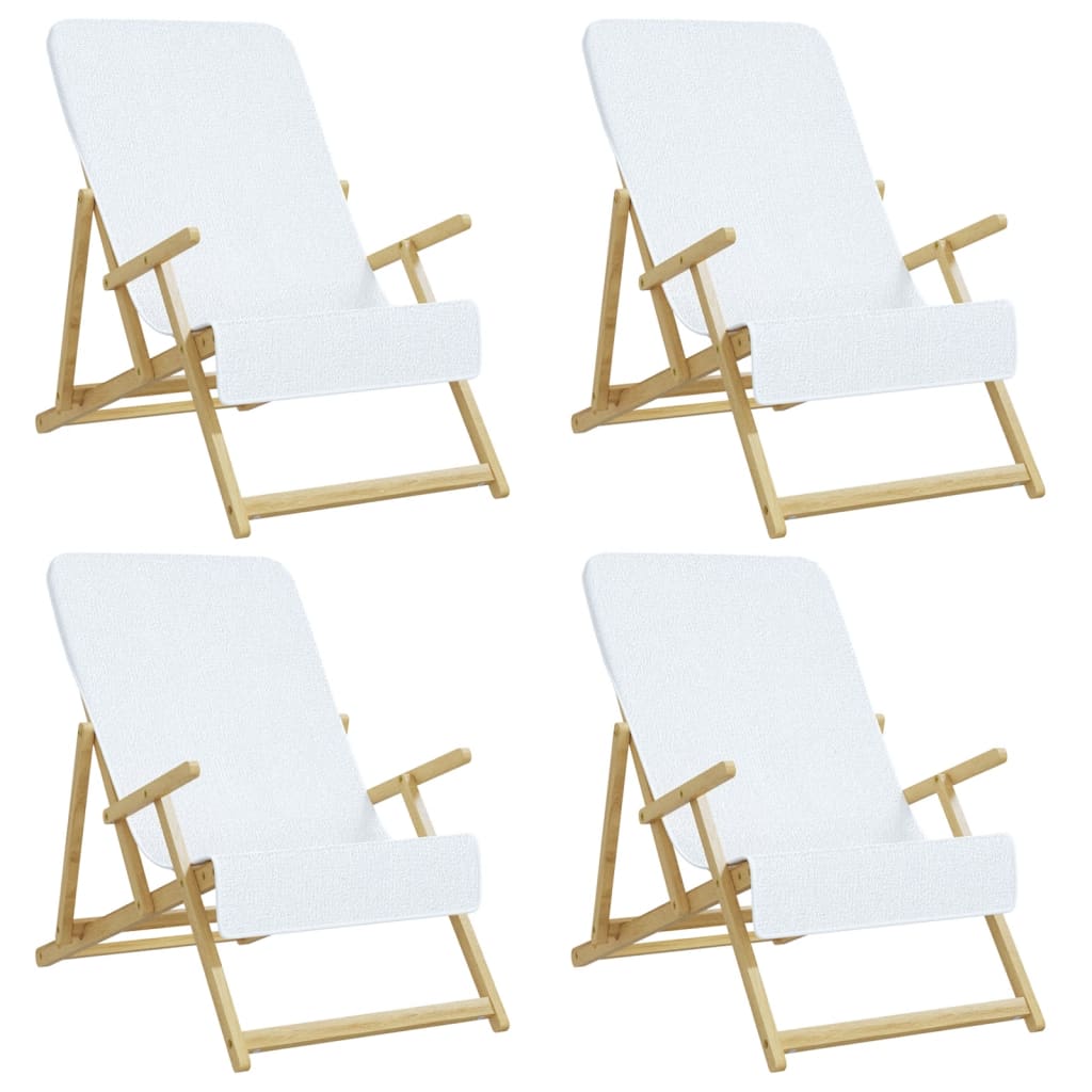 Πετσέτες Θαλάσσης 4 τεμ. Λευκές 60 x 135 εκ. Ύφασμα 400 GSM