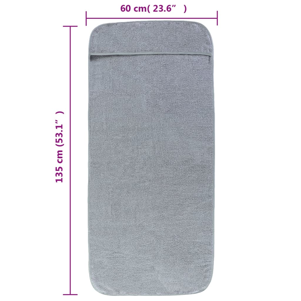 Πετσέτες Θαλάσσης 6 τεμ. Γκρι 60 x 135 εκ. Ύφασμα 400 GSM