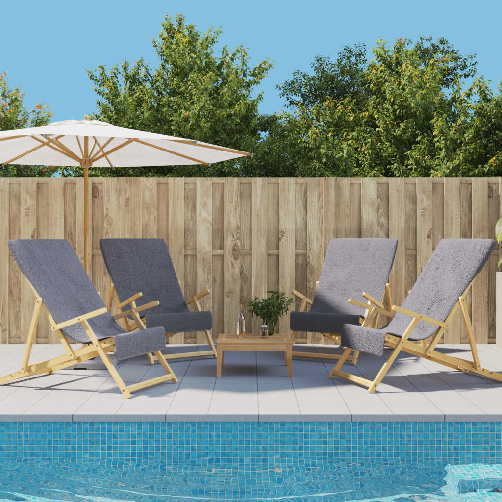 Πετσέτες Θαλάσσης 4 τεμ. Ανθρακί 60 x 135 εκ. Ύφασμα 400 GSM