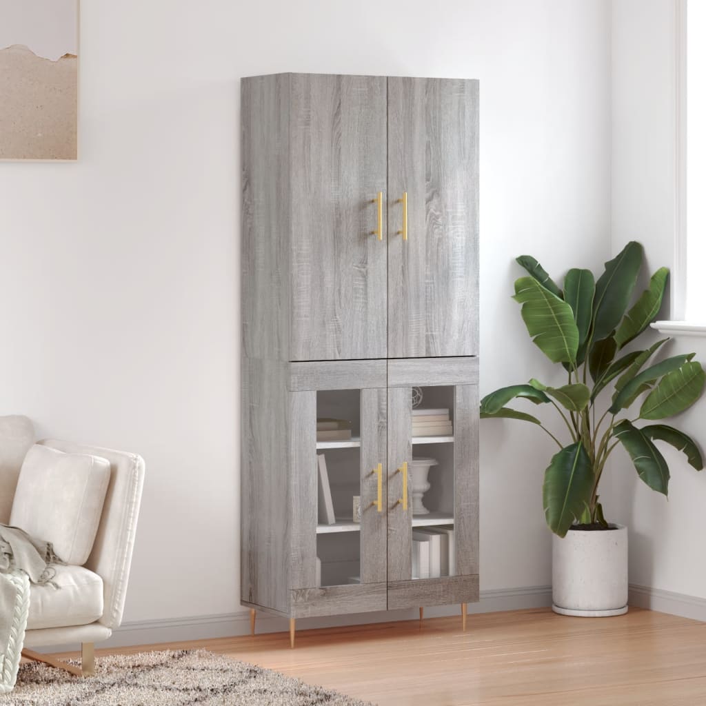 Ντουλάπι Γκρι Sonoma 69,5 x 34 x 180 εκ. Επεξεργασμένο Ξύλο