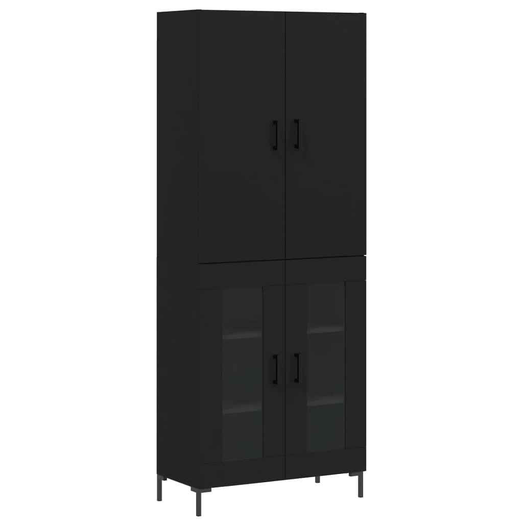 Ντουλάπι Μαύρο 69,5x34x180 εκ. από Επεξεργασμένο Ξύλο