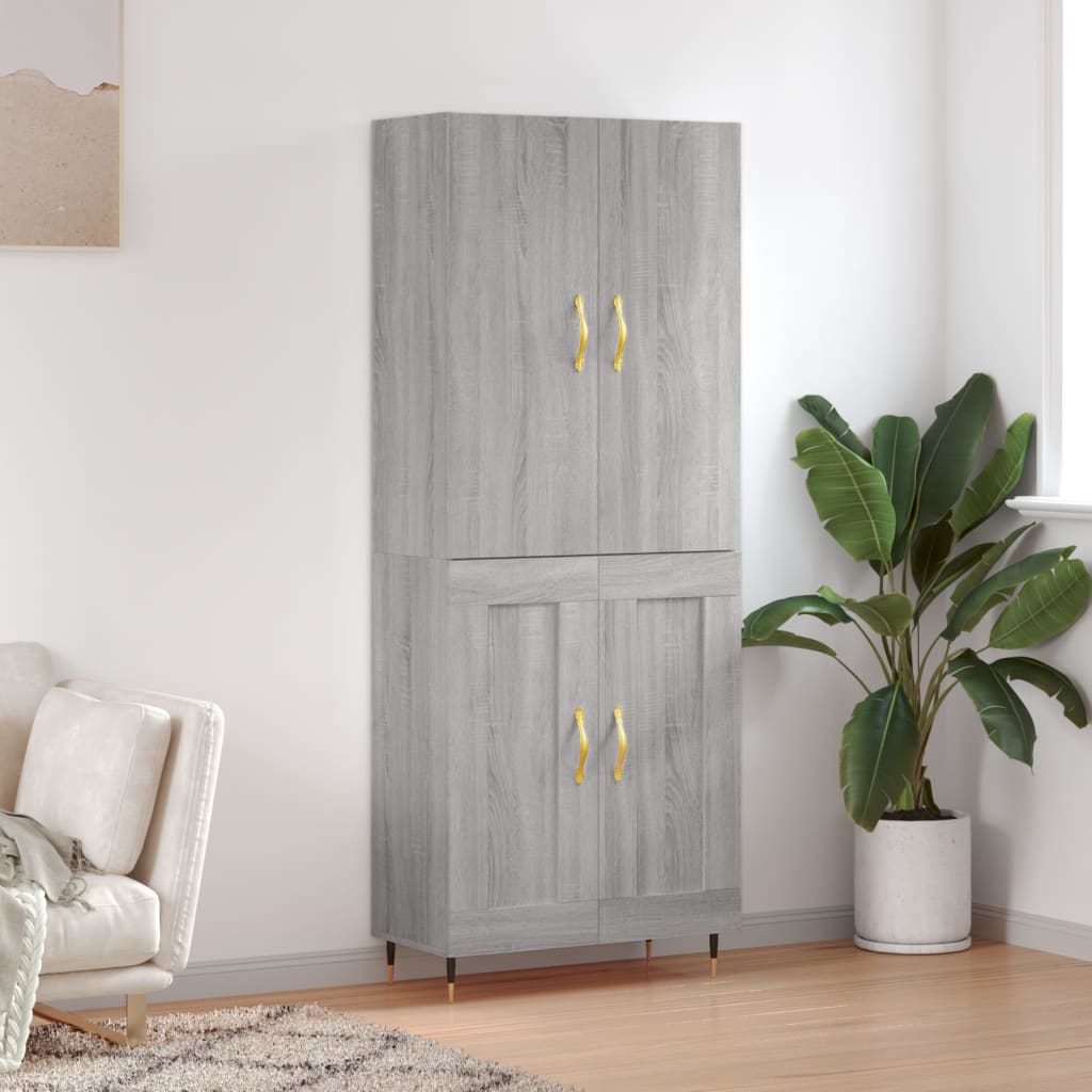 Ντουλάπι Γκρι Sonoma 69,5 x 34 x 180 εκ. Επεξεργασμένο Ξύλο