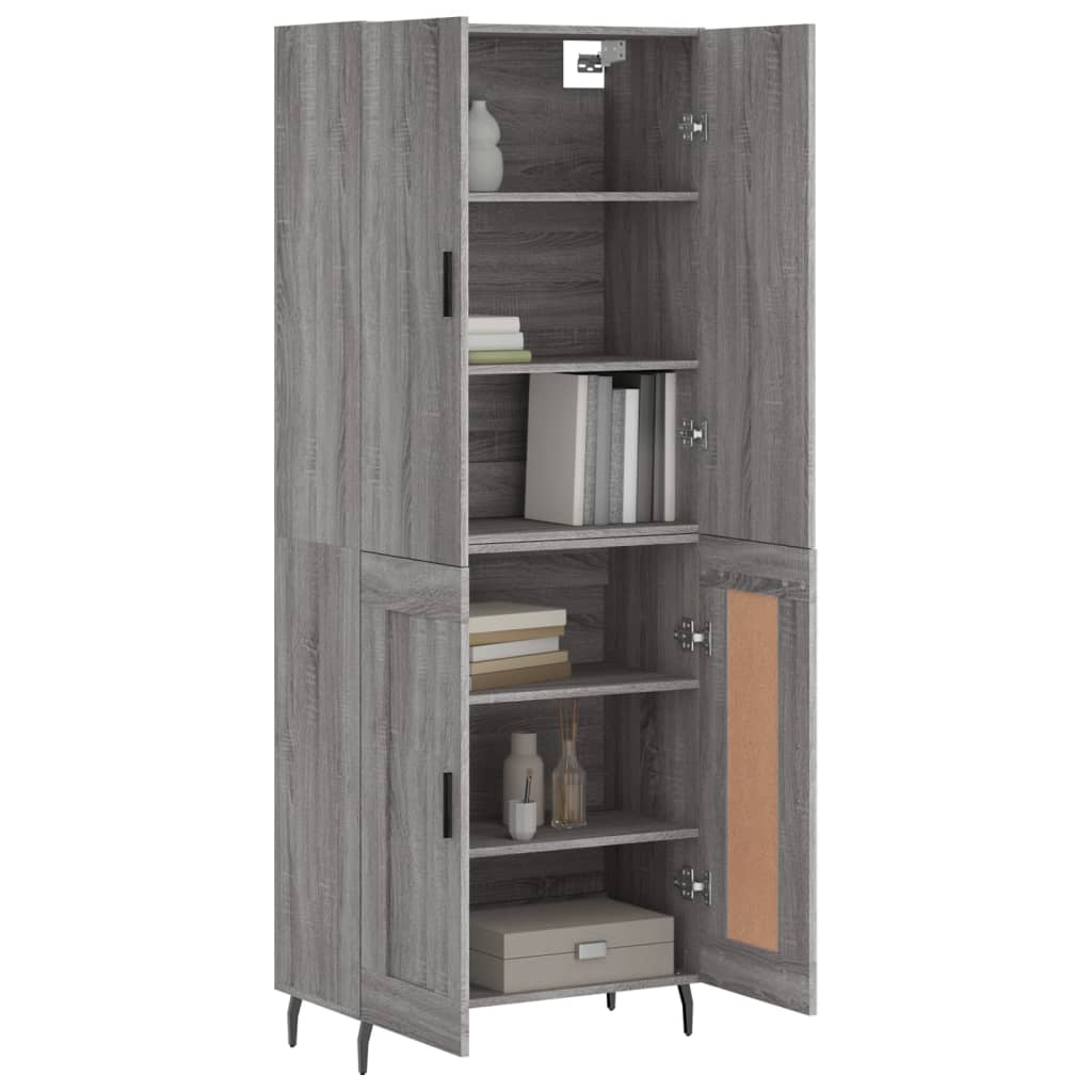 Ντουλάπι Γκρι Sonoma 69,5 x 34 x 180 εκ. Επεξεργασμένο Ξύλο - Pakobazaar