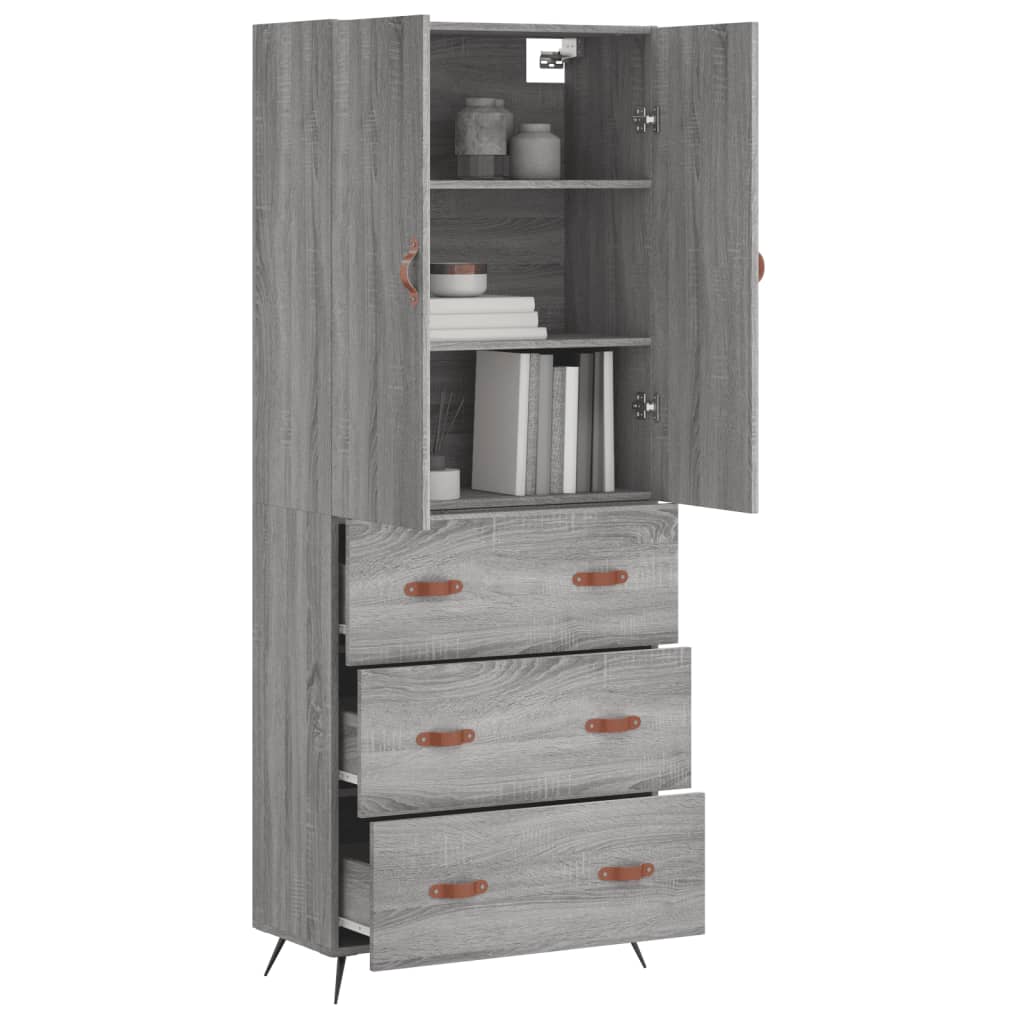 Ντουλάπι Γκρι Sonoma 69,5 x 34 x 180 εκ. Επεξεργασμένο Ξύλο