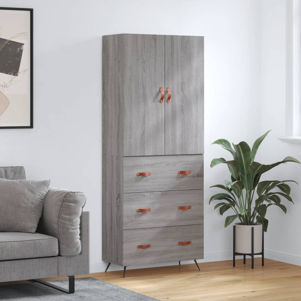 Ντουλάπι Γκρι Sonoma 69,5 x 34 x 180 εκ. Επεξεργασμένο Ξύλο