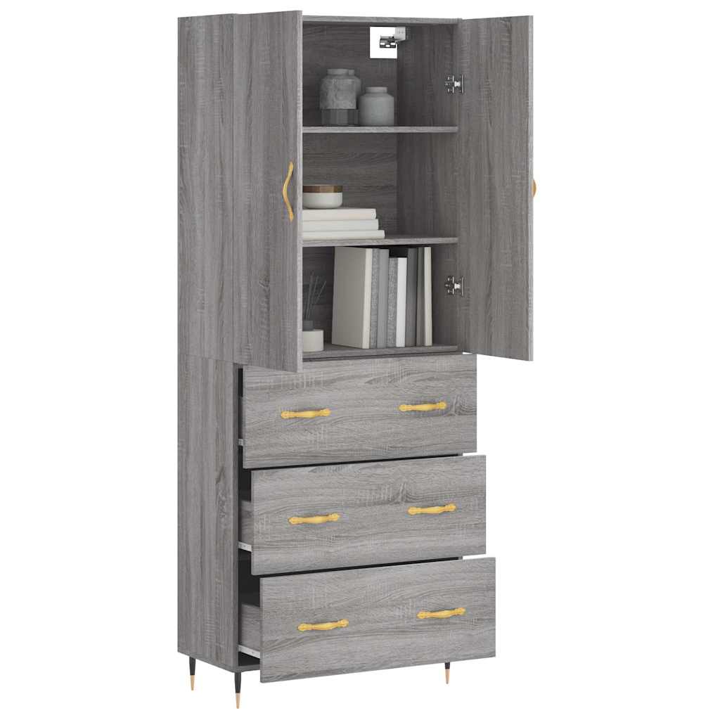 Ντουλάπι Γκρι Sonoma 69,5 x 34 x 180 εκ. Επεξεργασμένο Ξύλο