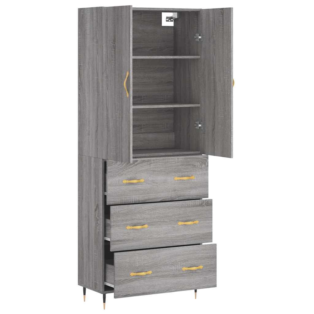 Ντουλάπι Γκρι Sonoma 69,5 x 34 x 180 εκ. Επεξεργασμένο Ξύλο