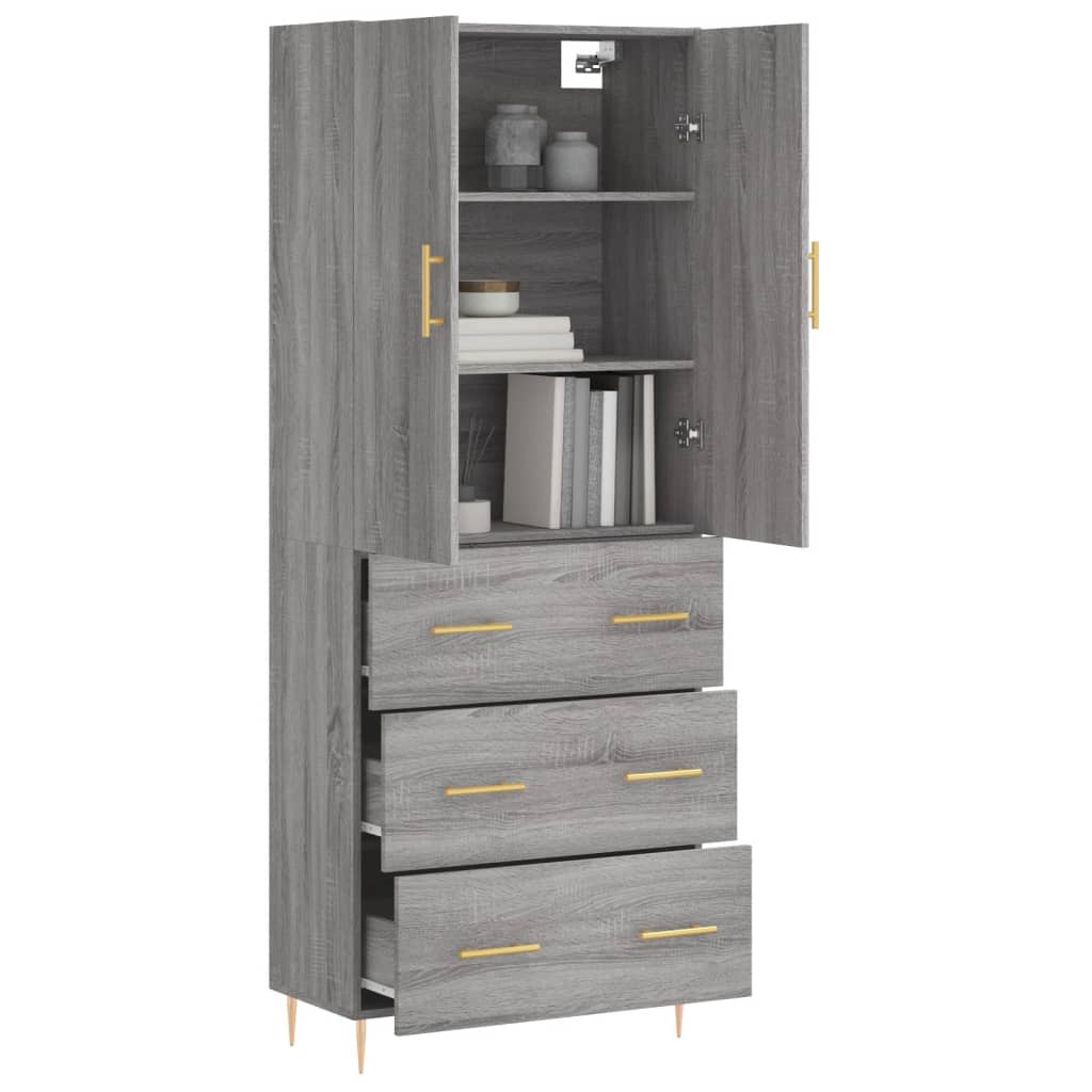 Ντουλάπι Γκρι Sonoma 69,5 x 34 x 180 εκ. Επεξεργασμένο Ξύλο
