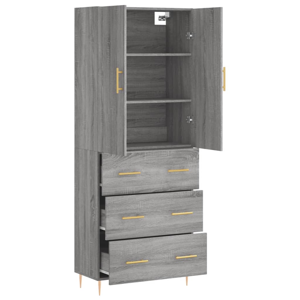 Ντουλάπι Γκρι Sonoma 69,5 x 34 x 180 εκ. Επεξεργασμένο Ξύλο