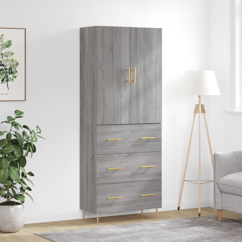 Ντουλάπι Γκρι Sonoma 69,5 x 34 x 180 εκ. Επεξεργασμένο Ξύλο