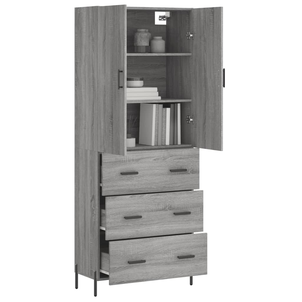 Ντουλάπι Γκρι Sonoma 69,5 x 34 x 180 εκ. Επεξεργασμένο Ξύλο - Pakobazaar