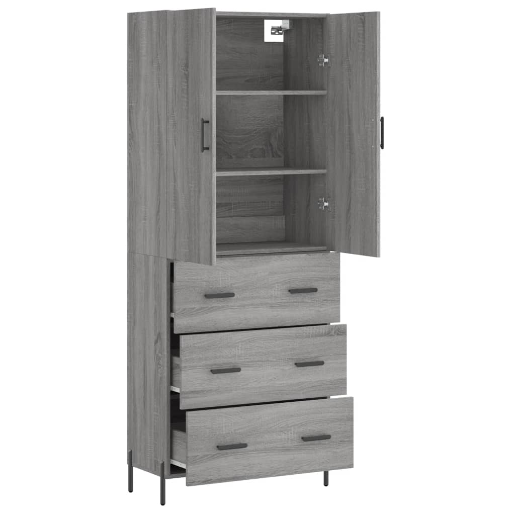 Ντουλάπι Γκρι Sonoma 69,5 x 34 x 180 εκ. Επεξεργασμένο Ξύλο - Pakobazaar