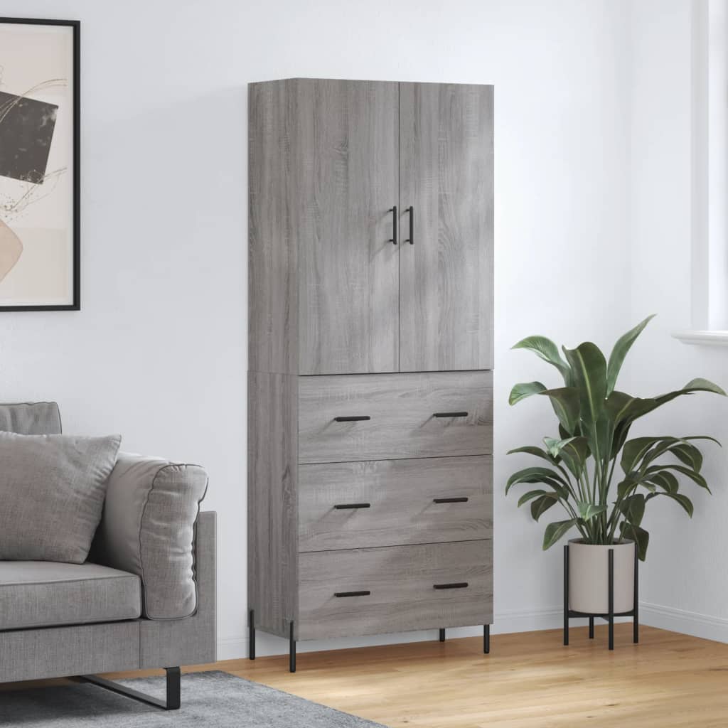 Ντουλάπι Γκρι Sonoma 69,5 x 34 x 180 εκ. Επεξεργασμένο Ξύλο - Pakobazaar