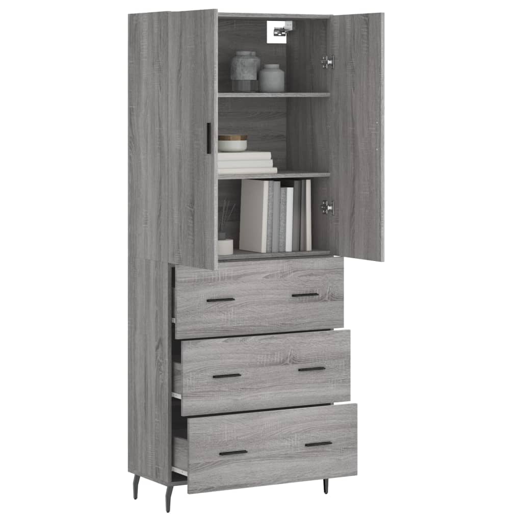Ντουλάπι Γκρι Sonoma 69,5 x 34 x 180 εκ. Επεξεργασμένο Ξύλο
