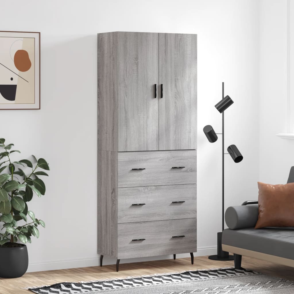 Ντουλάπι Γκρι Sonoma 69,5 x 34 x 180 εκ. Επεξεργασμένο Ξύλο